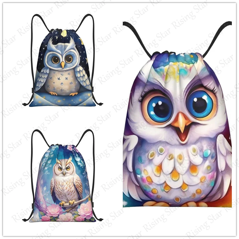 

Owl animal cute Bicycle Backpack Gym Drawstring Shoe Bag Multifunctional Sports Bag Beach Travel Backpack Unisex Gift