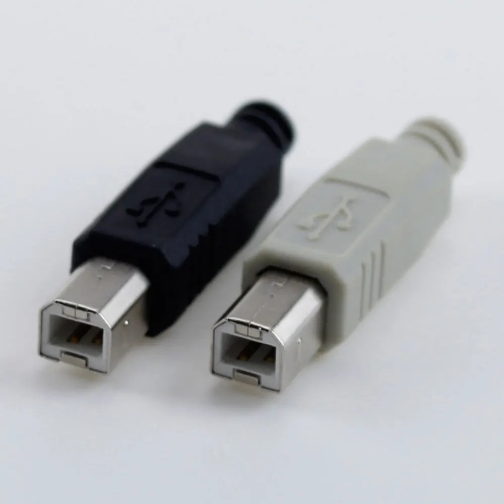 1 szt. DIY męski Port drukarki złącze adaptera USB 2.0 typ B 2 Pin gniazdo DIY wtyczka plastikowa powłoka lutownicze 4 w 1