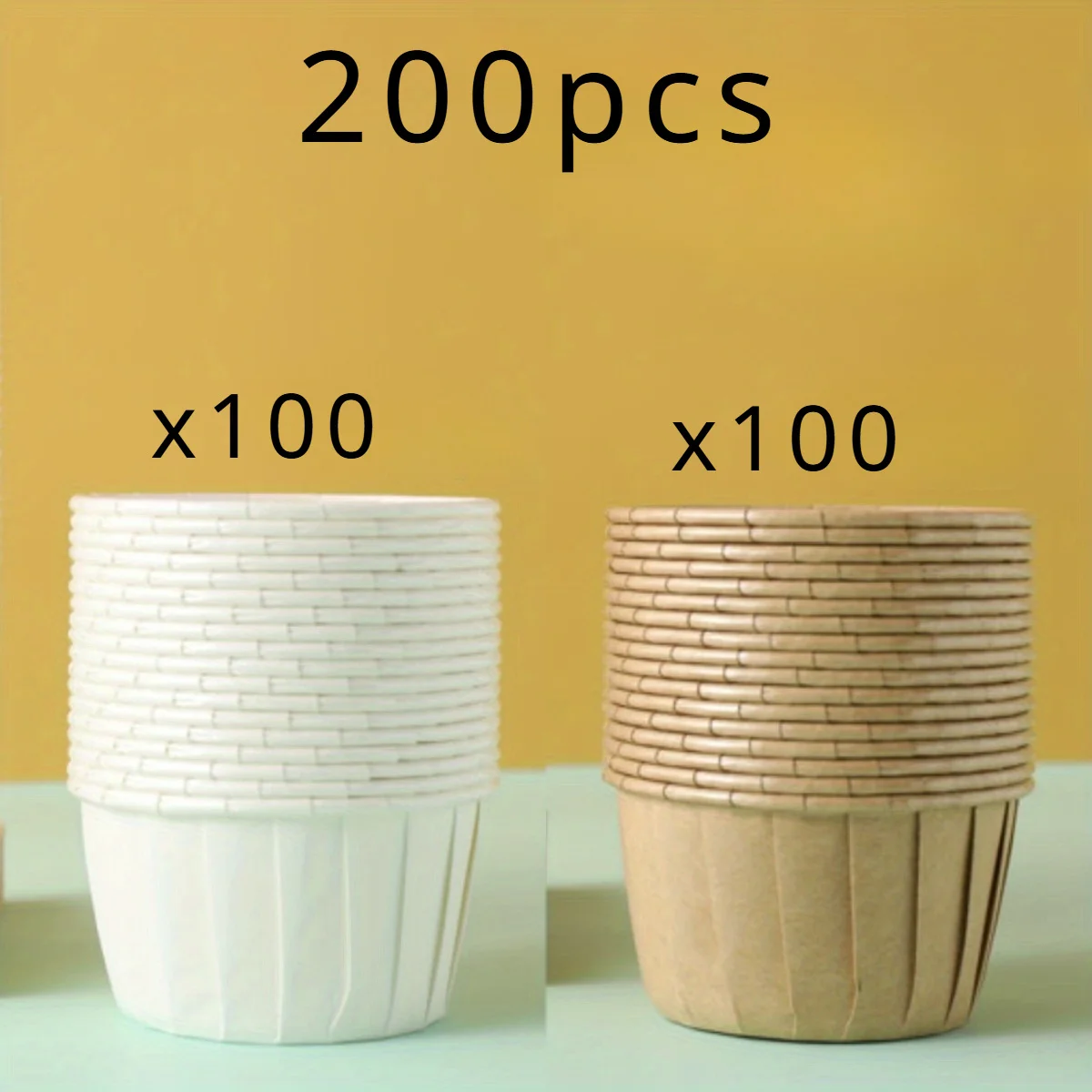 200 Stück fettdichte Cupcake- und Muffin-Backförmchen – elegante Einlagen für Geburtstag, Hochzeit und Party-Desserts, sortiert