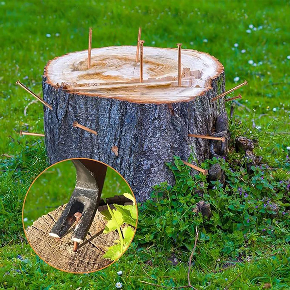 20 Pack Copper Nails For Killing Trees Stumps And Roots 4 Inch Pure Copper Spikes With Drill Bit For Easy Stump Removal