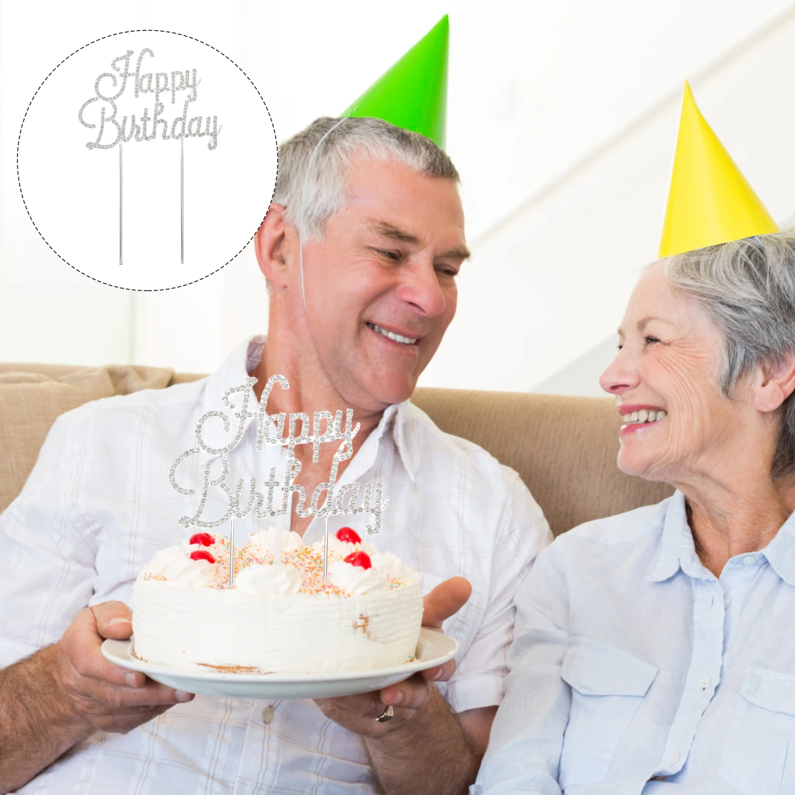 

Zinc Alloy Cake Topper Custom Decoration Soft Insert Father Grad Cupcake Toppers Birthday Party Supplies Adjustable Height