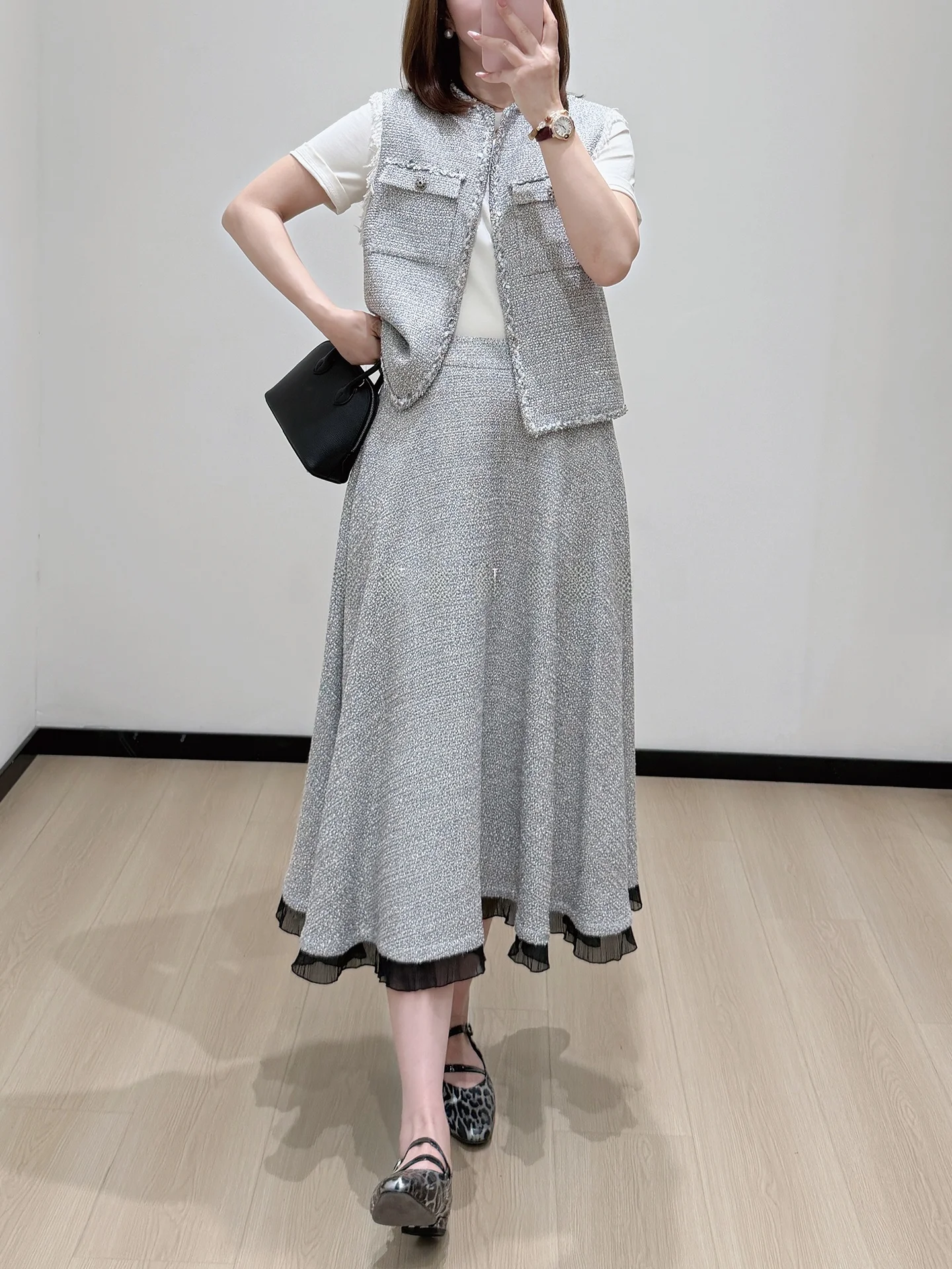 

Ультратонкая юбка-трапеция из льняного хлопка в стиле OL с эффектом струящейся воды для женщин, весенний сезон