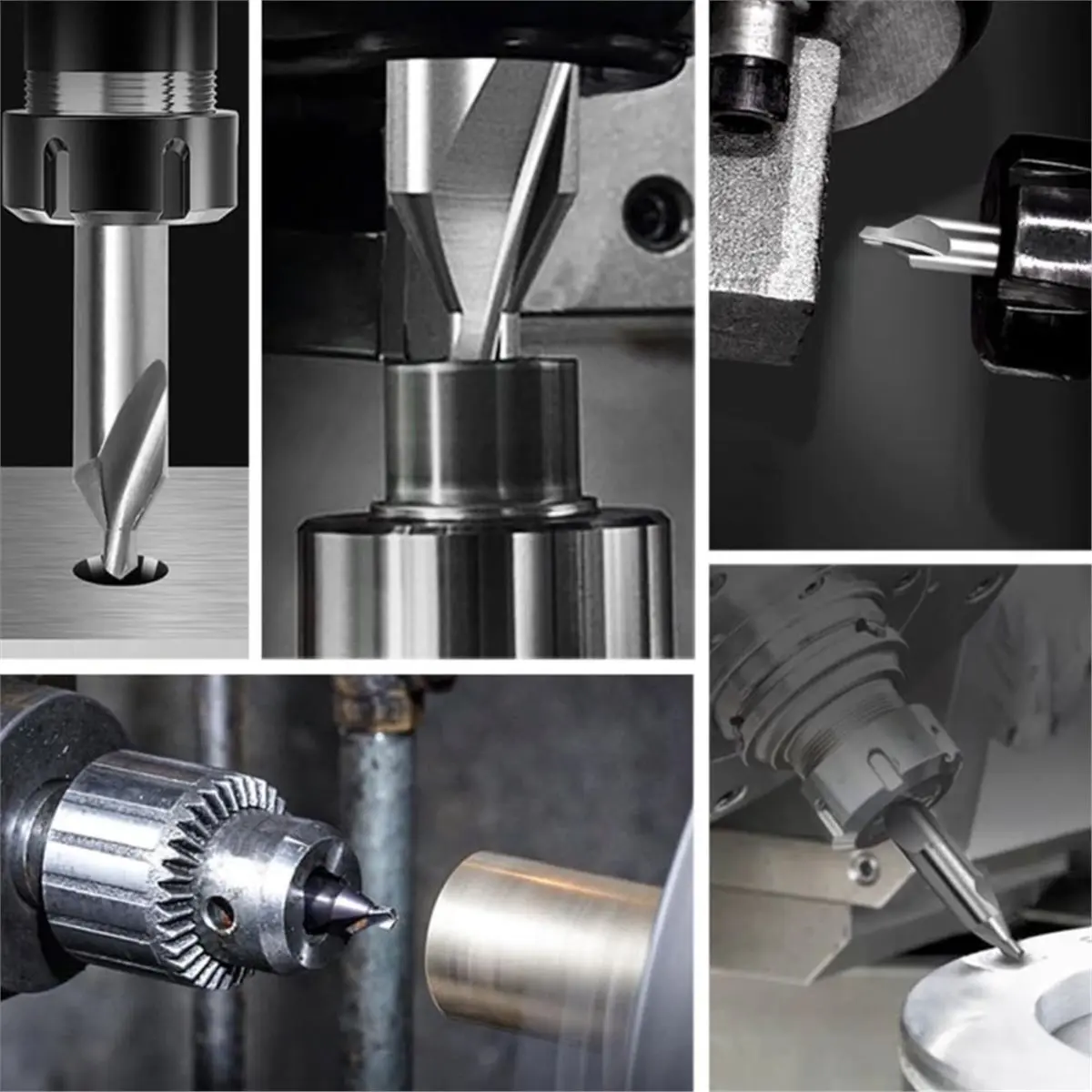 8 PCS Center Drill Bits Set, Countersink Tools for Lathe Metalworking 60 Degree Angle HSS Center Drill Bits