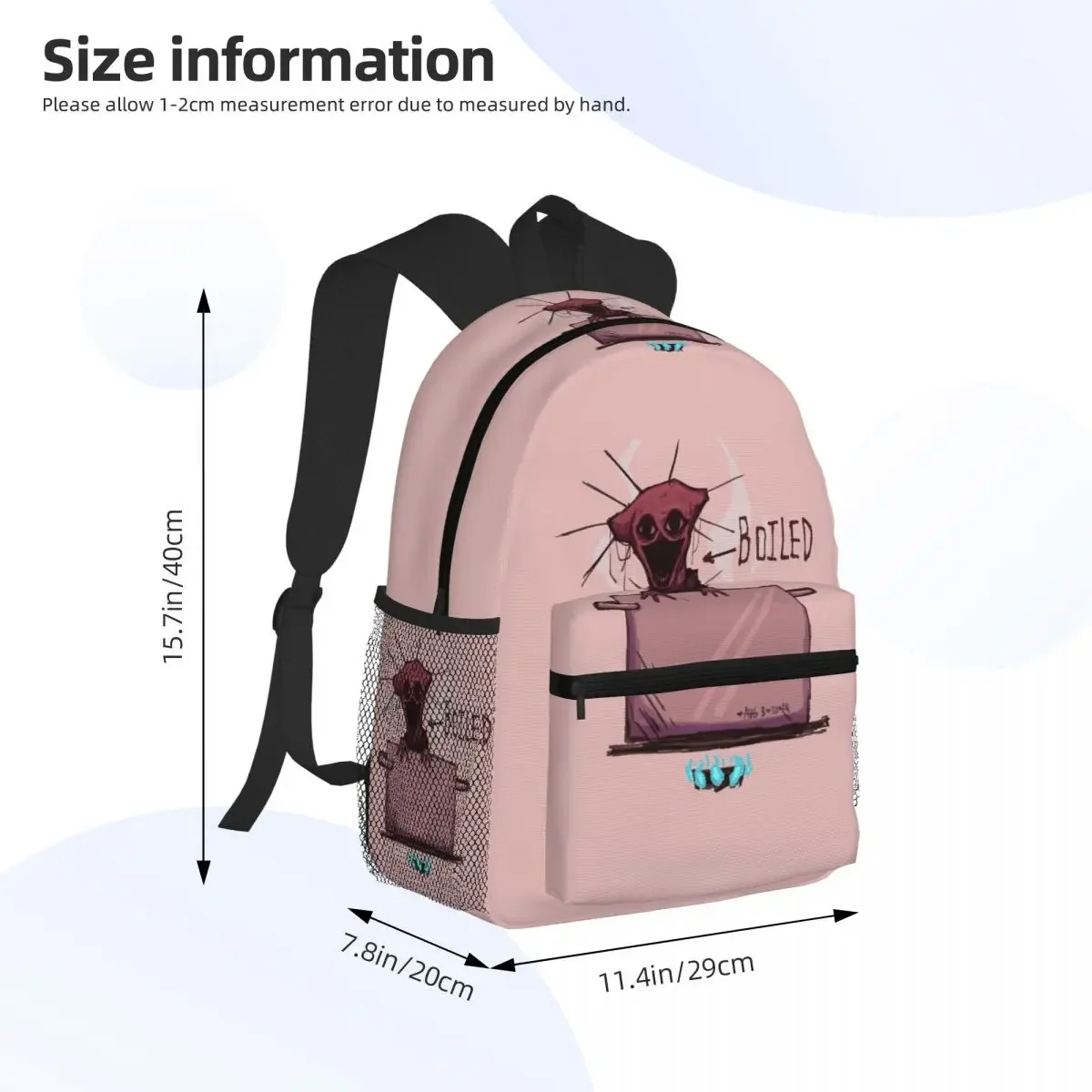 The Boiled One Cartoon Student Backpack School Bag Hiking Travel Daypack for Men Women Fashion Bookbag Shoulder Bags