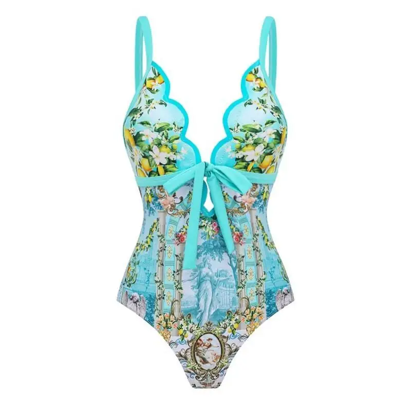 Flaxmaker 2026 Summer Swimsuit Set(s) Women Sexy V Neck Sleeveless Swimsuit And Skirt Ladies Bathing Suit Elegant Beachwear