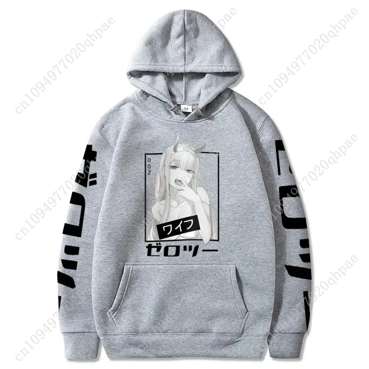 أنيمي حبيبي في فرانكس صفر اثنين هوديس الرجال عادية Harajuku الشارع الشهير البلوز الخريف Y2K المتضخم مقنعين البلوز القمم #6