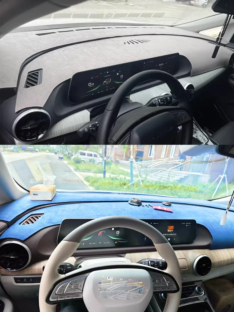 Zamszowa skórzana mata na deskę rozdzielczą Mata na deskę rozdzielczą Dywan Akcesoria samochodowe do Porsche Porsche 981 Cayman Boxster 2012 2013-2016 — zdjęcie 2