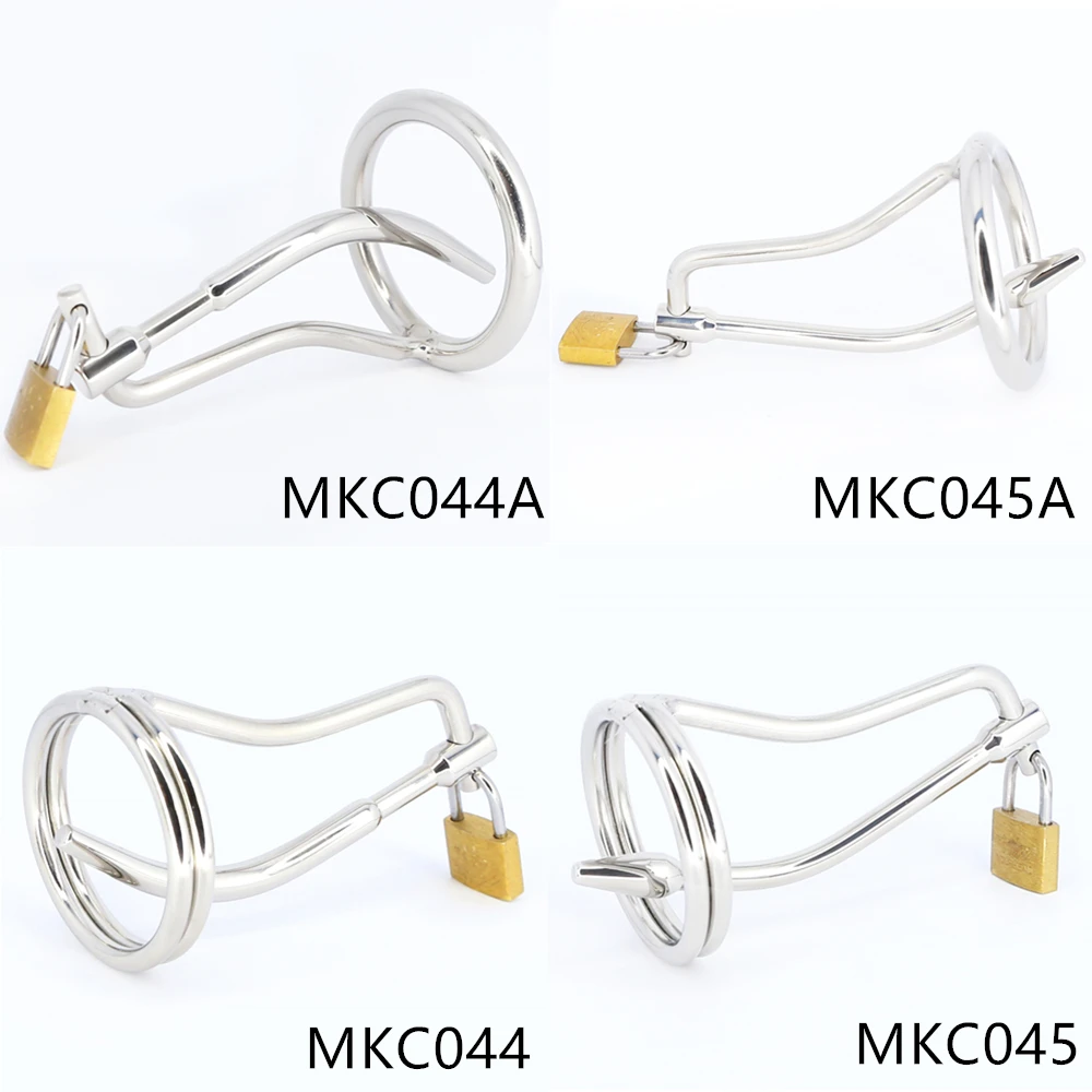 New Cock Cage With Penis Plug Urethral Chastity Cage Cock Ring Metal Stainless Steel Cockring Lock Belt BDSM Sex Tooys For Man