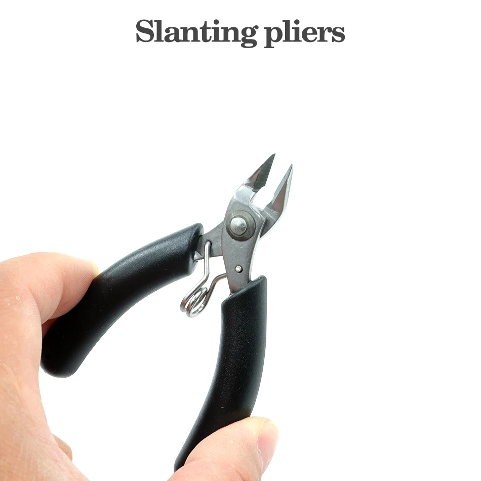 TMYLOKU Toothless Pointed Nose Pliers Fishing/DIY4 inch Jewelry Pliers Stainless Steel Curved Nose Pliers Angled Diagonal Pliers