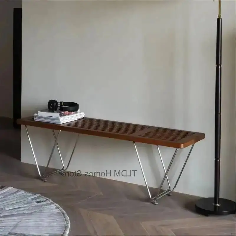 Simple Solid End Wood Home Long Stool Bed in Furniture Front of of The Ottoman Door Cloakroom Shoe Changing Stools