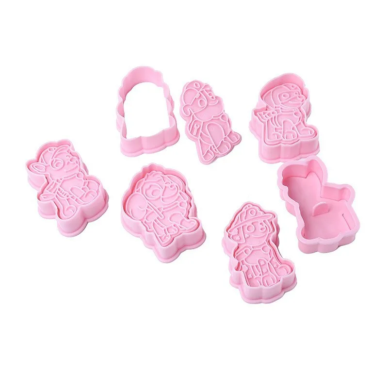 Psi Patrol 6 sztuk foremka do ciastek Cartoon Xmas Baking Sugar Flipping Embossing Mold Kawaii Christmas Kitchen Cookies Production Tools