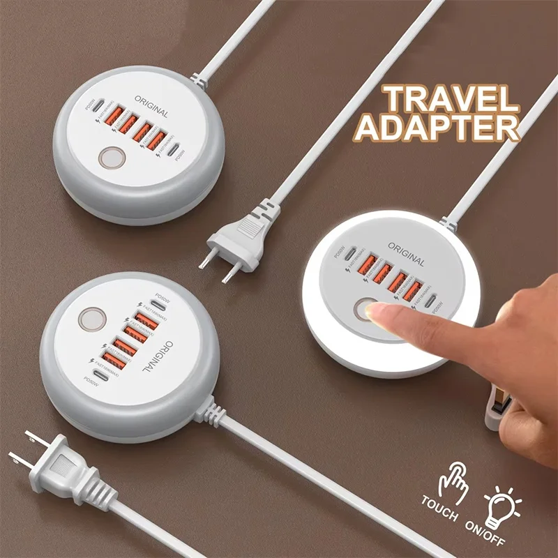 USB Fast Charging Charger 50W Multi Ports Type C Wall Charger Travel Phone QC3.0 Adapter For iPhone Huawei Xiaomi EU US UK Plug