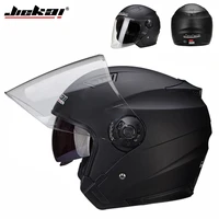 JIEKAI Casco De motocicleta para hombre con doble lente Scooter Moto Casco Village Riding Capacete De Moto Cascos De Motocross