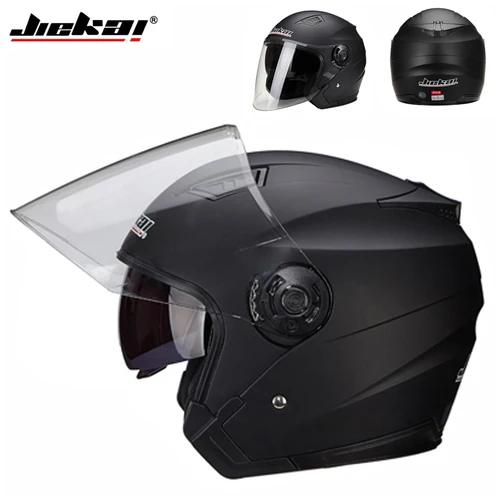 Imagen 1 del producto JIEKAI Casco De motocicleta para hombre con doble lente Scooter Moto Casco Village Riding Capacete De Moto Cascos De Motocross