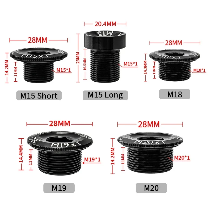 MUQZI MTB велосипед M15 M18 M19 M20 кривошипы винт CNC 7075 Алюминиевый сплав Кривошип крышка велосипедные детали для кривошипа болт крышка