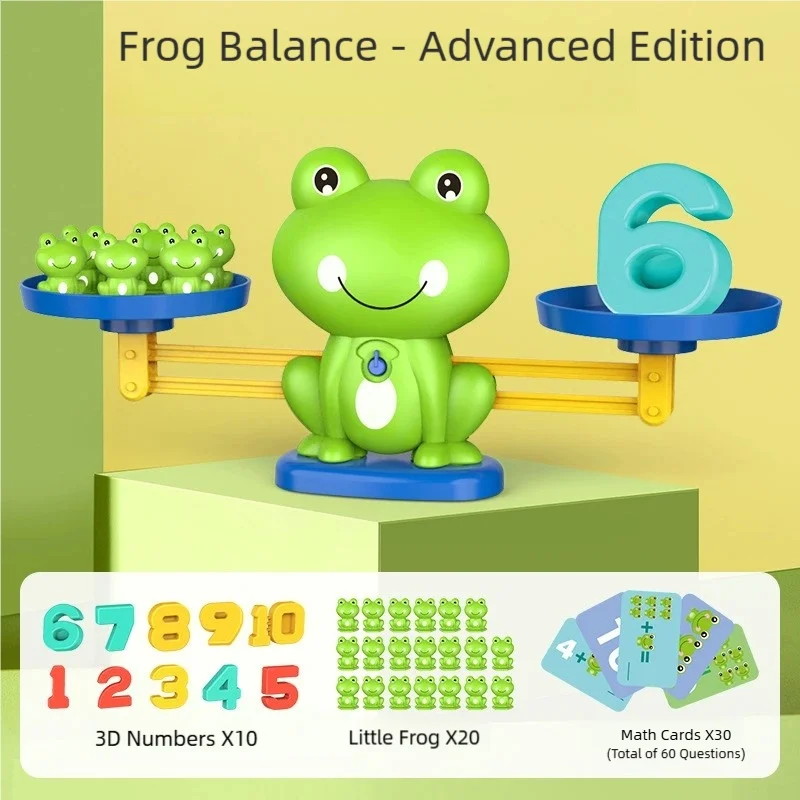 Popular Upgraded Version of the Frog Scale Math Toy, Suitable for Ages 3 and Above, Visual Weight Counting Scale Set, Montessori Preschool Arithmetic Board Game, Educational Toy Free from Electronic Screens, Children's Birthday Gift for New Year's Day, Valentine's Day, St. Patrick's Day, Easter, Mother's Day, Father's Day, Independence Day, Back-To-School Season, Halloween, Black Friday, Cyber Monday, Christmas, New Year's Eve, Children's Birthday Party Season, Family Education Season