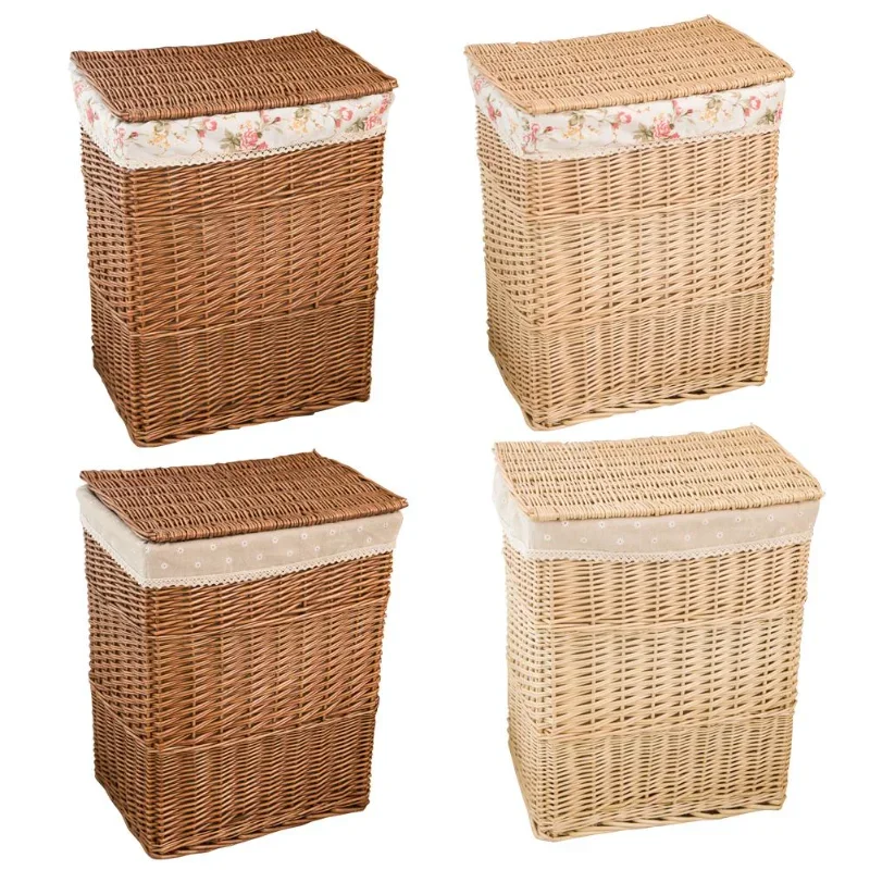 Folding Laundry Baskets Dirty Clothes Home Storage Basket Large Storage Box Wicker Mesh Laundry Bag Laundry Hamper with Lid