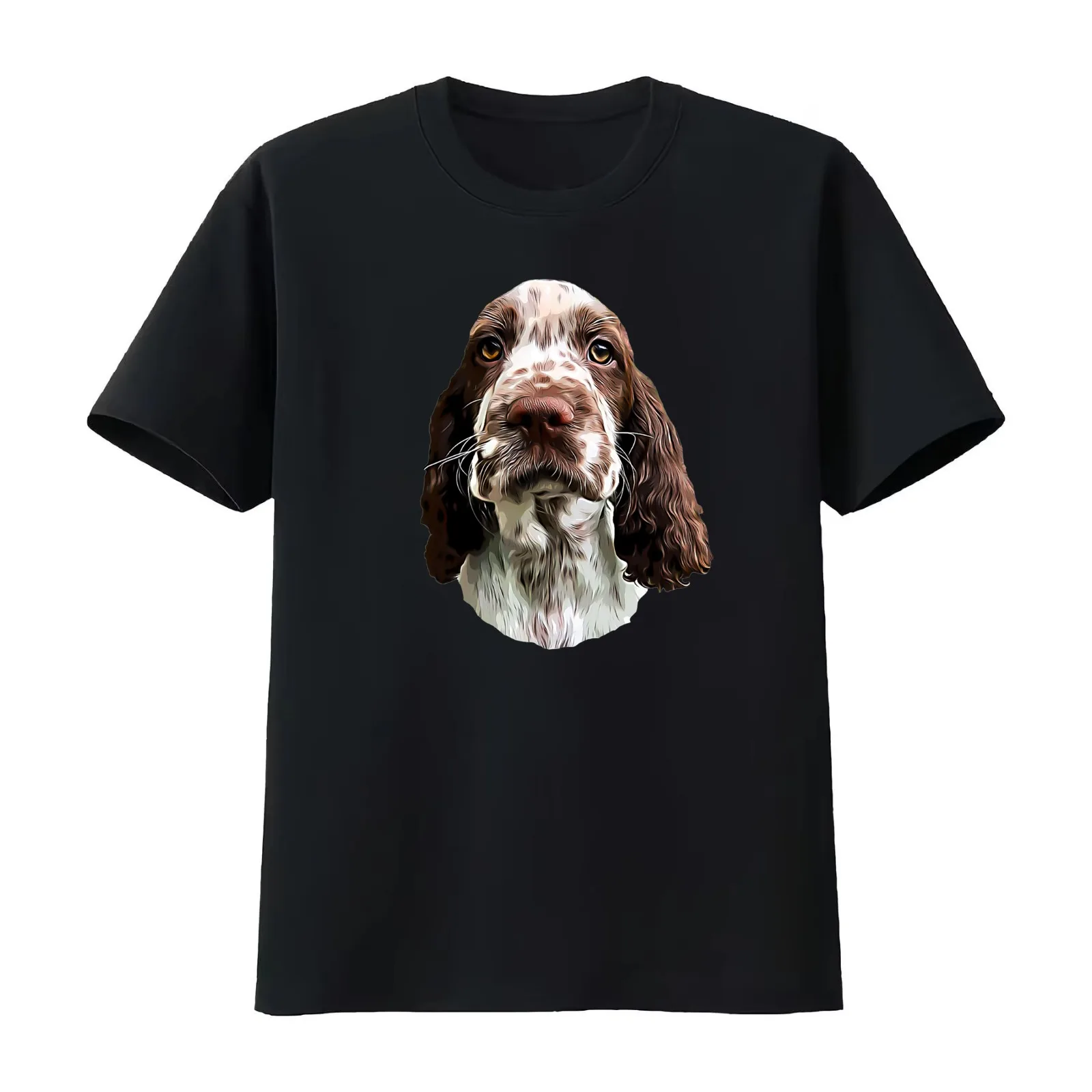 Springer Spaniel Cute Puppy Dog T-Shirt Summer Casual Cotton Tee Oversized Streetwear Tops Vintage Graphic Print 100% Cotton