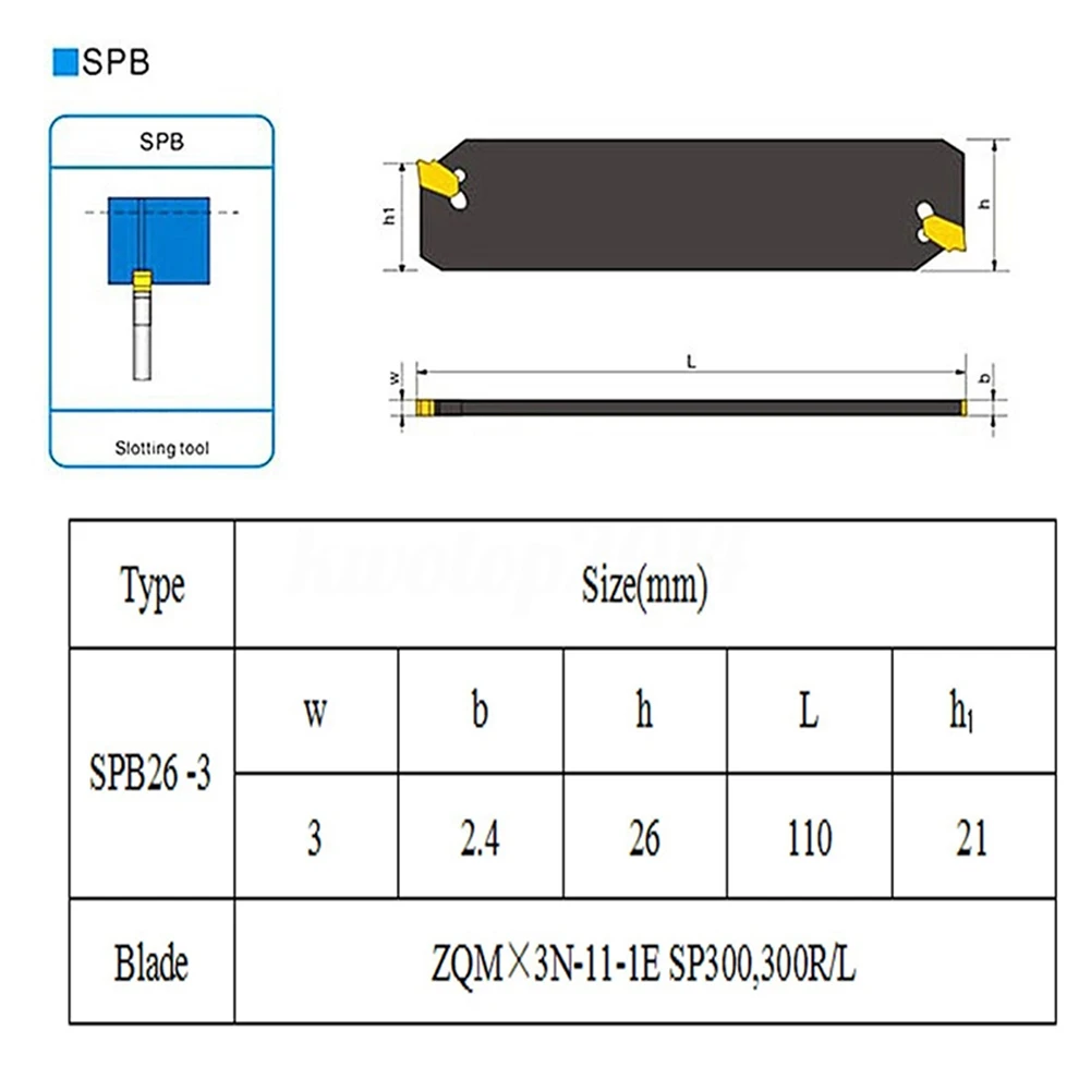 Tools Carbide insert 110mm Turning Tool 26mm Blade Coated Carbide GTN-3 SP300 Holder Metal SPB26-3 Set Cutting