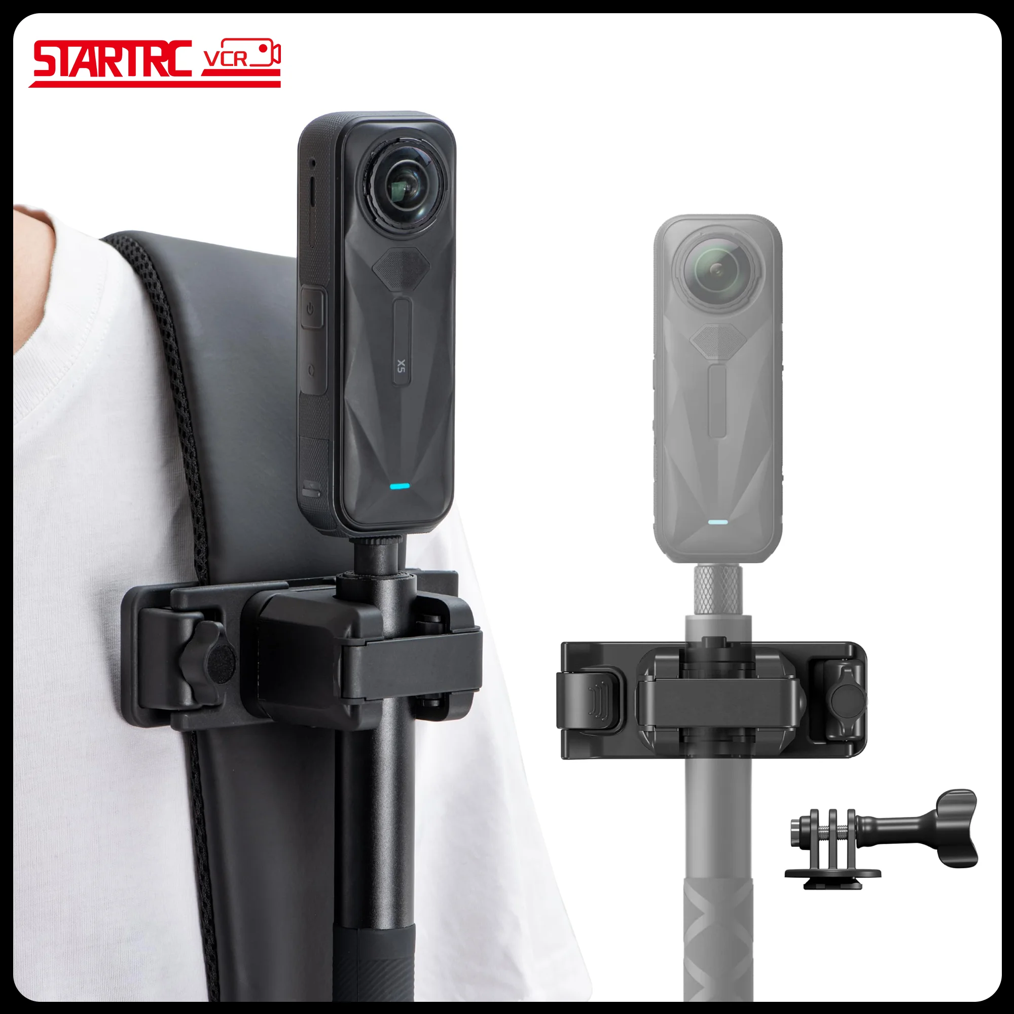 

Selfie Stick Holster Backpack Strap Clip Mount for Insta 360 X5 X4 Air Go Ultra ACE Pro 2 for DJI osmo Nano Action 6 Accessories