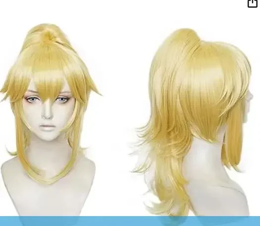 Pelucas de princesa para mujeres y niñas, peluca de pelo largo, rizado, ondulado, amarillo claro, melocotón, fibra sintética resistente al calor para Cosplay