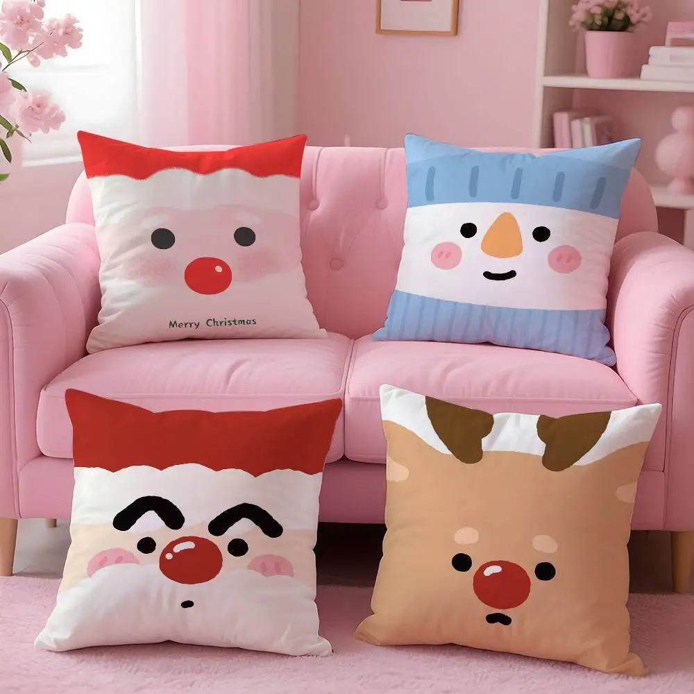 

Merny Christmas Art Pillow Case Custom Printed Brushed Fleece Pillow, Baby Skin-Touch, Eco-Friendly Dye-Sublimation Cushion For