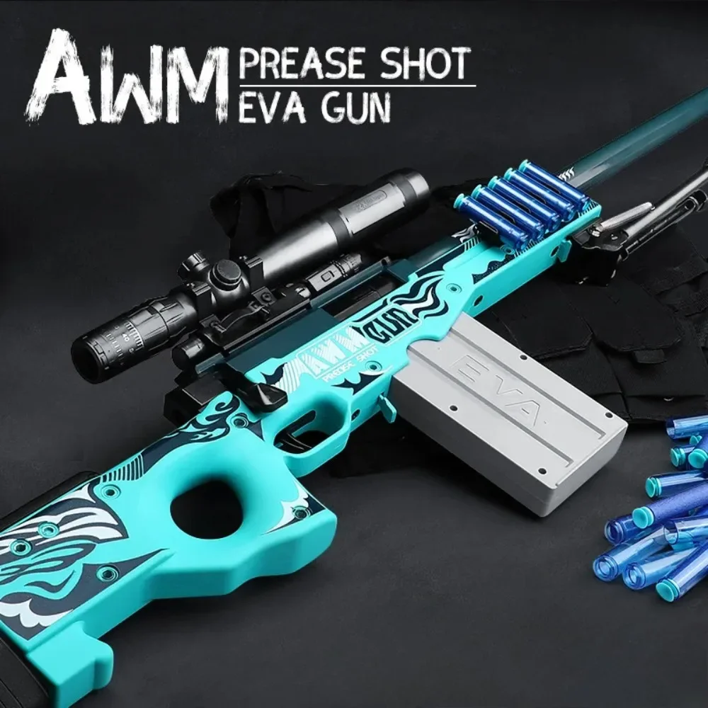 AWM بندقية قنص تحميل يدوي قذيفة طرد رصاصة طرية مسدس لعبة ألعاب في الهواء الطلق CS القتال للبالغين الأولاد هدية