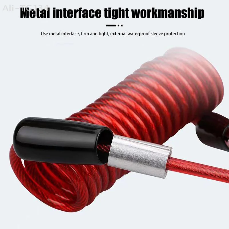 1.5M Wheel Brake Disc Alarm Lock Anti Theft, Motorcycle Safety Reminder Cable.