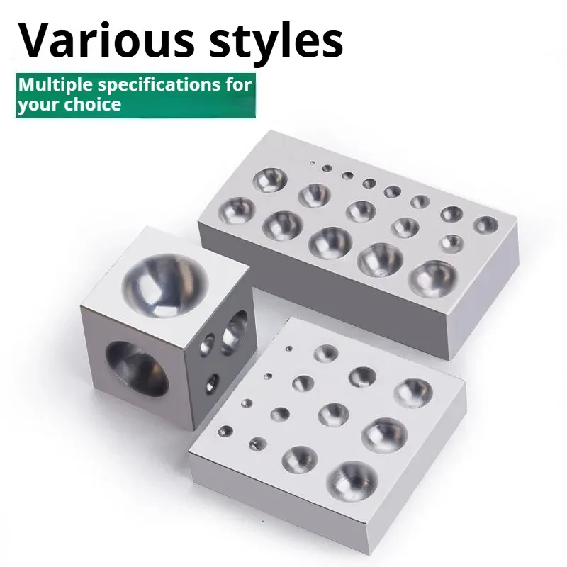 Durable Steel Block Dapping Die Square Round Jewelry Forming Anvil Multifunctional Ring Bead Gold Silver Jewelry Making Tool
