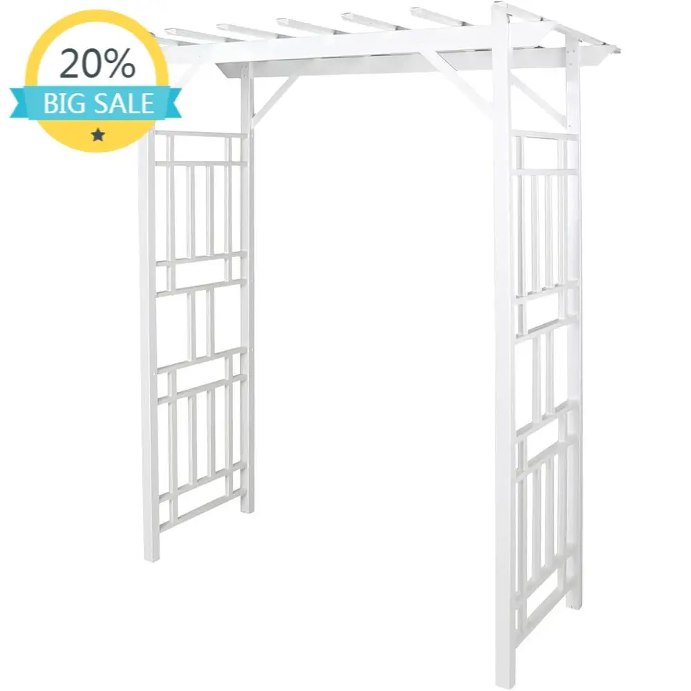 

Белая виниловая садовая арка, 72 x 85 - Декоративный вход с решетчатыми боковинами для вьющихся растений