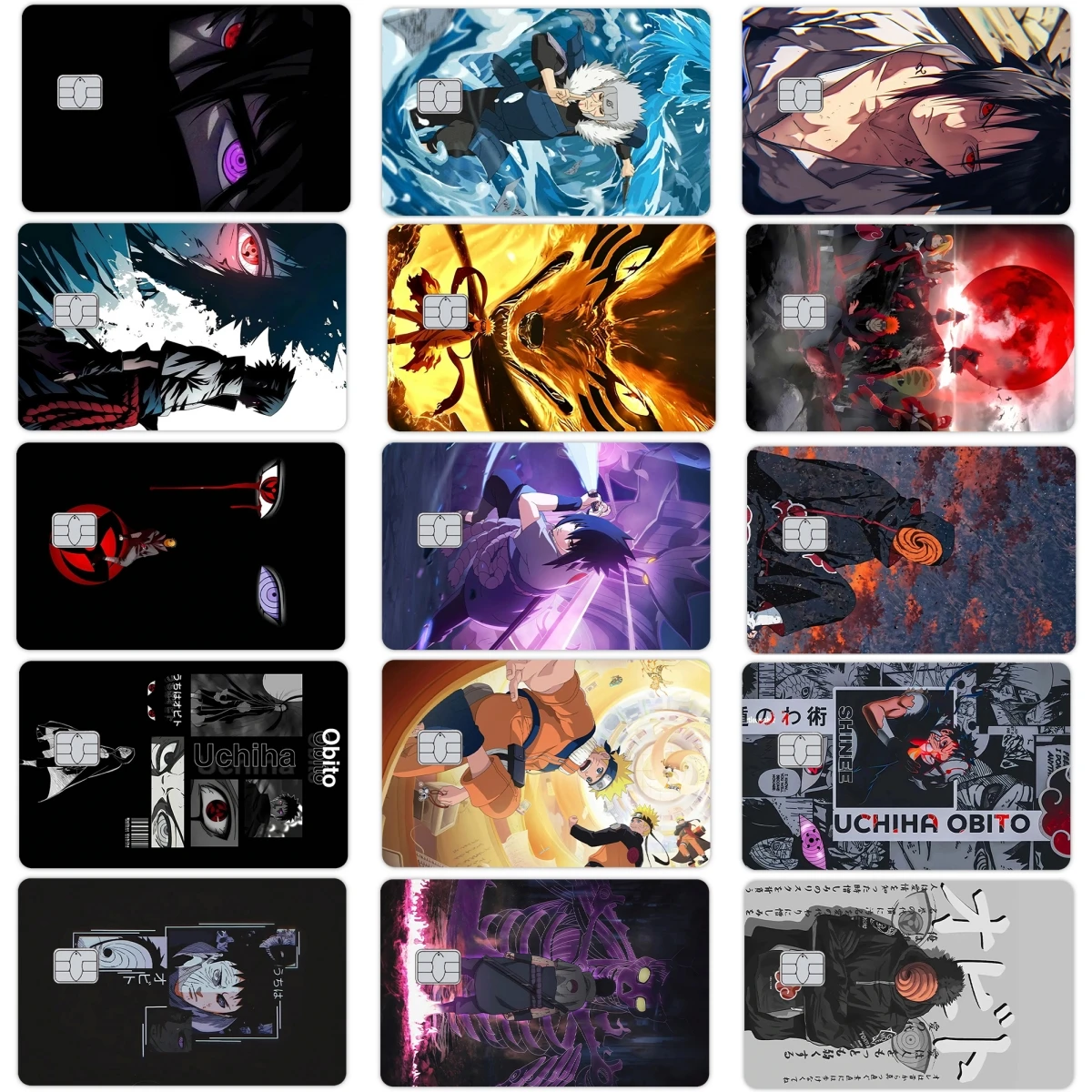 

Anime Uzumaki Sasuke Sakura Pattern Exquisite Fashion Diy Credit Debit Bank Film Skin Stickers Access Card Decoration Decal Gift