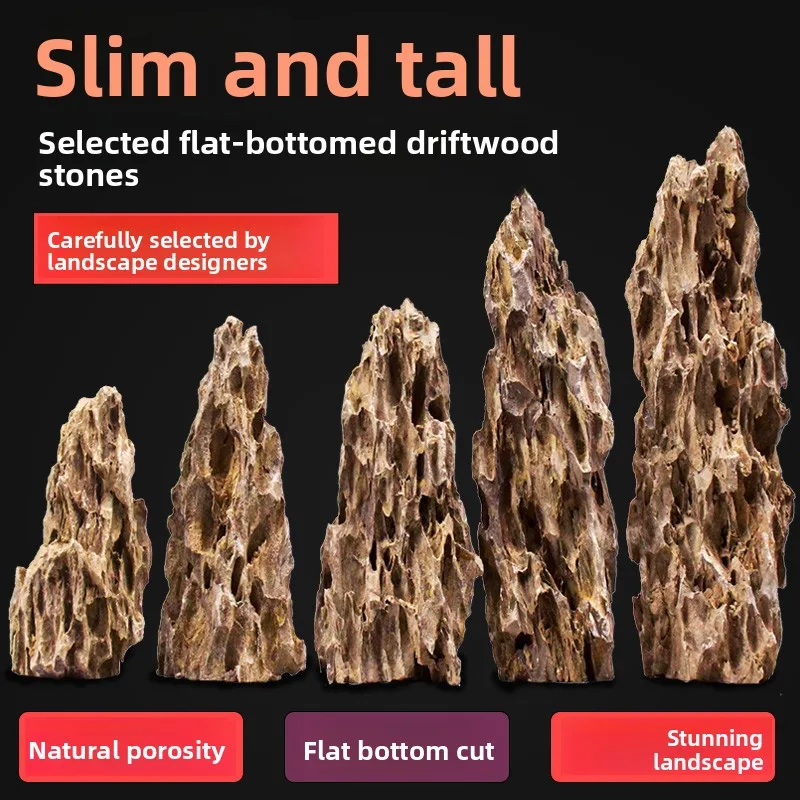 

Большой массивный камень из сосновой коры для аквариумного ландшафта, плоский, с горным пейзажем, для декора аквариума, вазонный ландшафтный камень