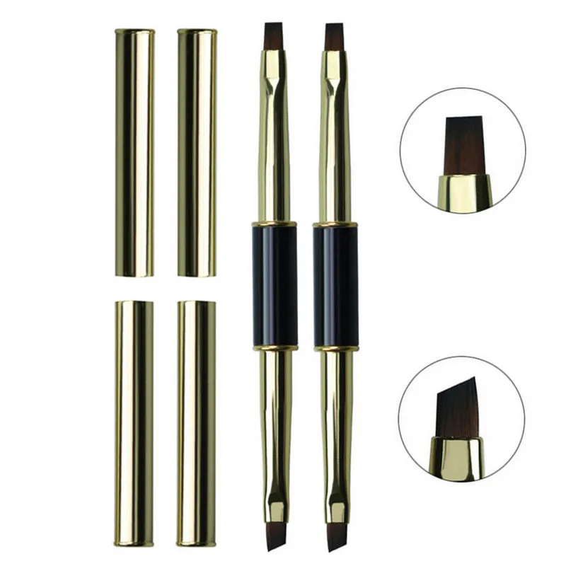 1/7PCS Double Head Sandalwood Handle Nail Brush Liner Brush Painting Pen Gel Brush Crystal Nail Art Manicure