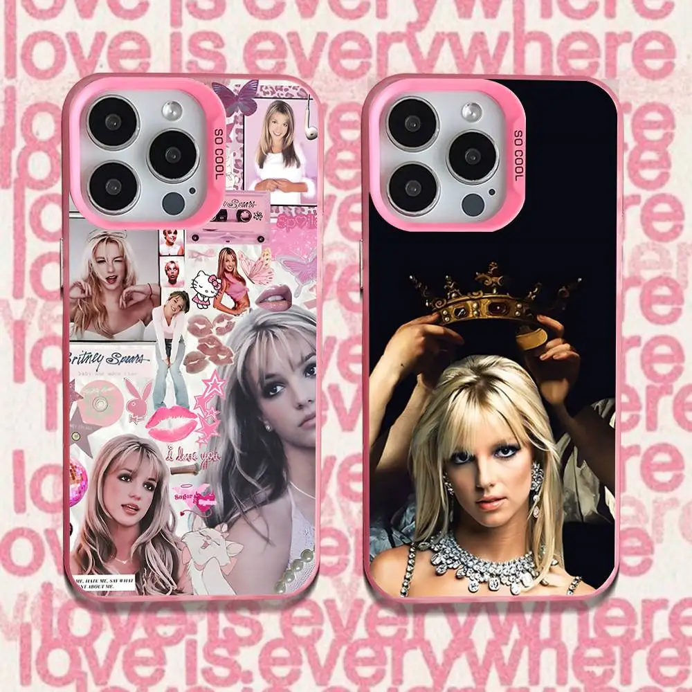 

Phone Case For iPhone 16,15,14,13,12,11,Pro,XS,Max,Plus,Mini,SE Singer B-Britney Spears Pink Candy Matte Shockproof Cover