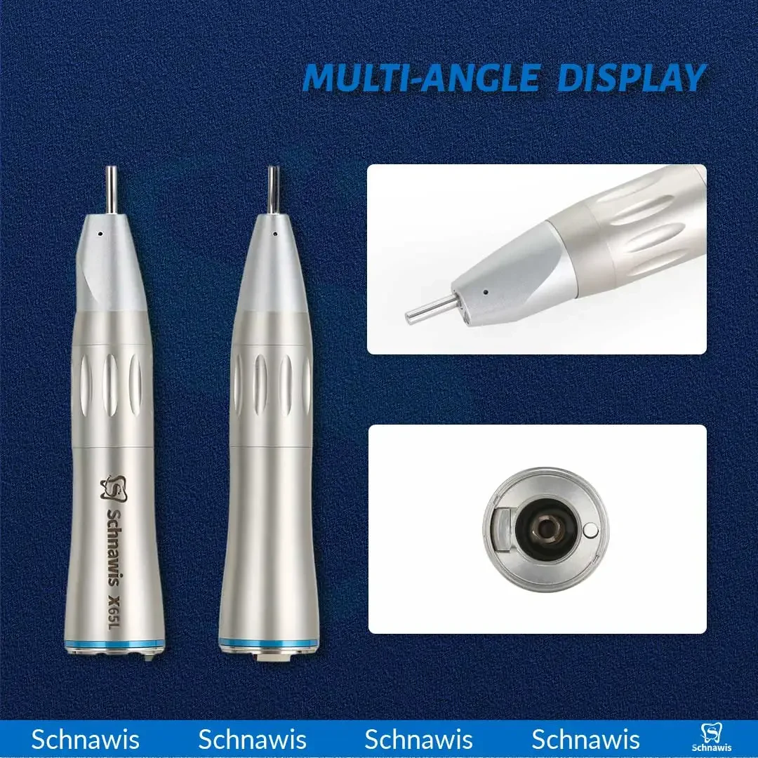 Dentistry Straight Handpiece X65L 1:1 Blue Ring Straight Inner Water Handpiece with Optic Fiber Using for Dental Implant Surgery