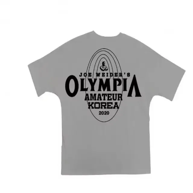 2026 new Men Oversized Gym Graphic T Shirt Crew Neck Short Sleeve Fitness Workout Tees