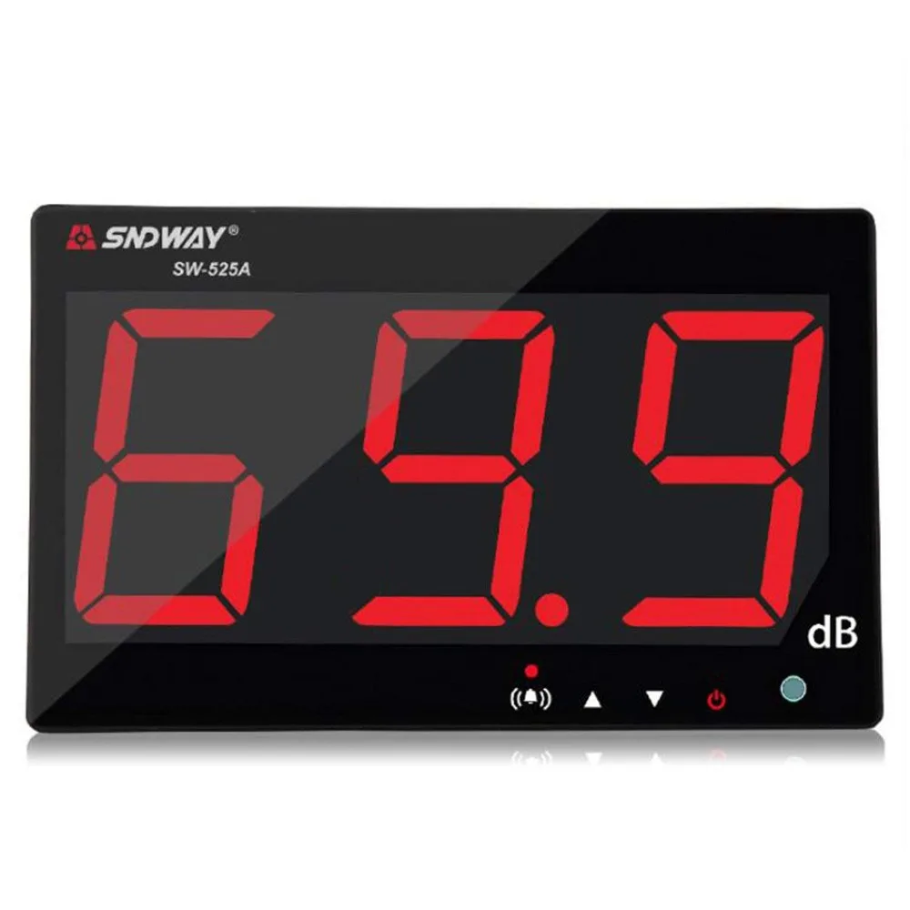 SNDWAY SW-525A 30-130dB Digital Sound Level Meter with Large LCD Display Noise Meter Decibel Wall Mounted Hanging (525A)
