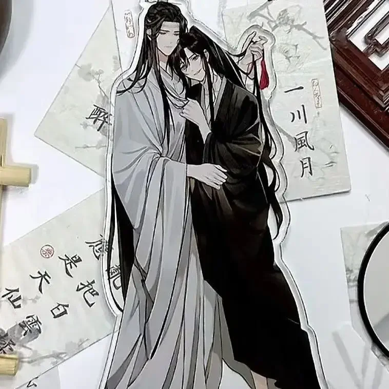 Anime arcymistrz demonicznej uprawy rysunek stojak akrylowy Wei Wuxian figurka ozdoby na biurko Lan Wangji statua akrylowa zabawka prezent
