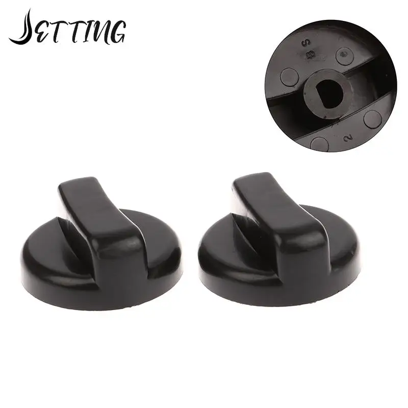 2PCS 8mm General Plastic Handle Gas Stove Replacement Control Switch Knob Range Oven Knob For Benchtop Burner