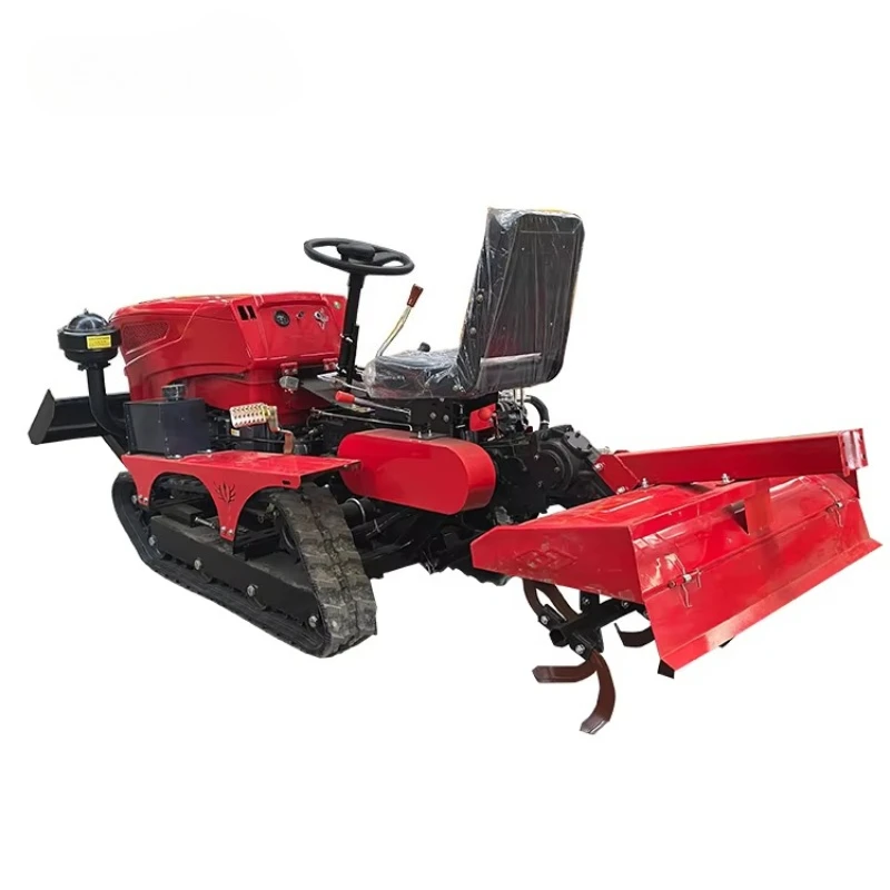 Aangepaste Mini Crawler Tractor 5-in-1 Rijstbewerkingsapparatuur Landbouwmachines