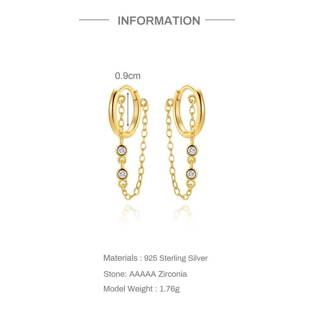 روكسي 925 فضة هندسية شرابة أقراط للنساء الكلاسيكية قرط الاذن المرصع 18K مطلية بالذهب غرامة مجوهرات هدايا الحفلات