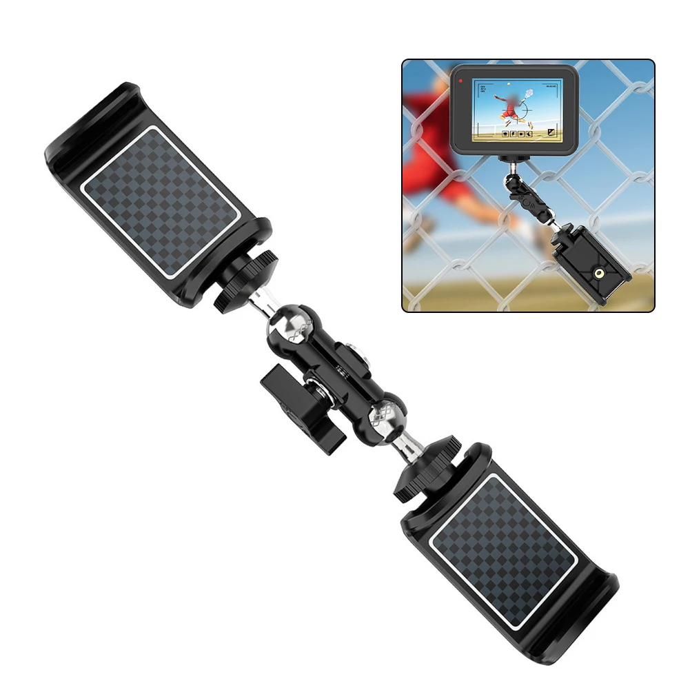 Smartphone Fence Mount Bracket For Live Streaming Adjustable Angle Action Camera Holder For Sports Record Baseball Softball