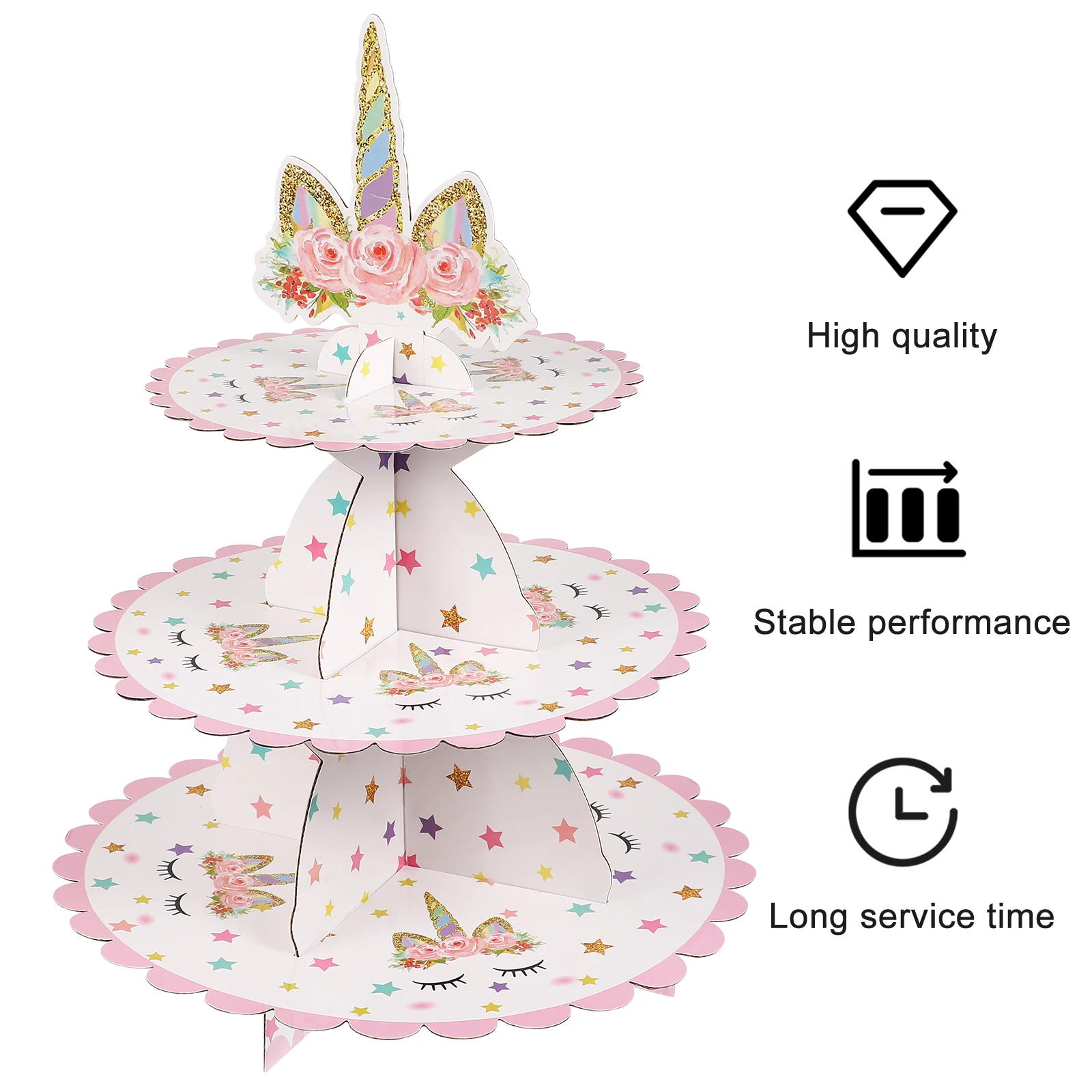 

Three Tier Cake St Paper Dessert Display Rack for Party Wedding Decor Multi Layer Snack Storage Holder Kitchen Bar Supplies