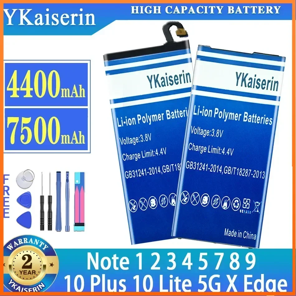 Battery for Samsung Note 2 3 4 8 9 10 Plus Lite 5G 5 1 7 X Edge N9150 N915F 10Plus 10Lite Note8 Note4 Note9 Note3 Note2 Note5