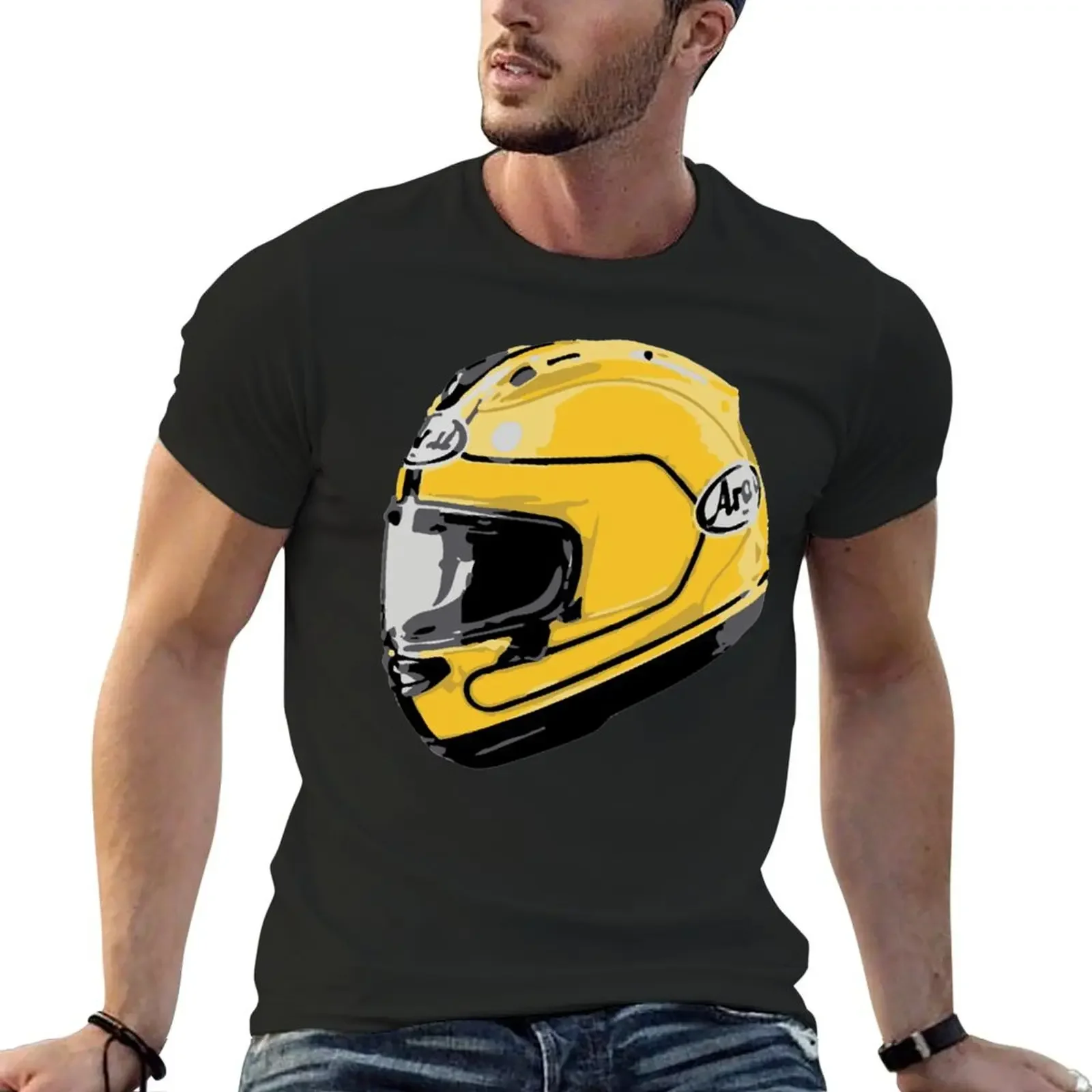 

Joey Dunlop helmet T-Shirt oversized t shirt shirts graphic tees Men's clothing