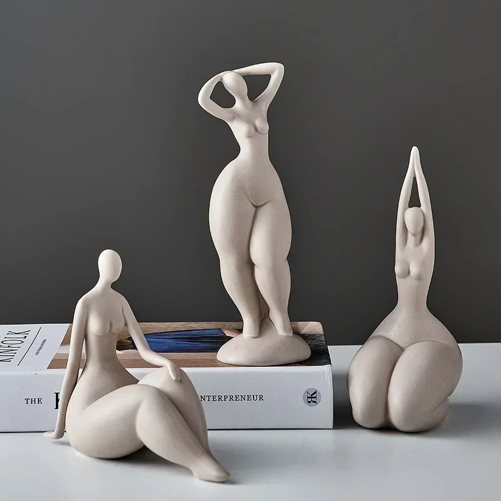 Nordic Home decorate Figurines for Interior Gift yoga Woman Statue easter Room Decor Abstract Art Sculpture Desk Accessories