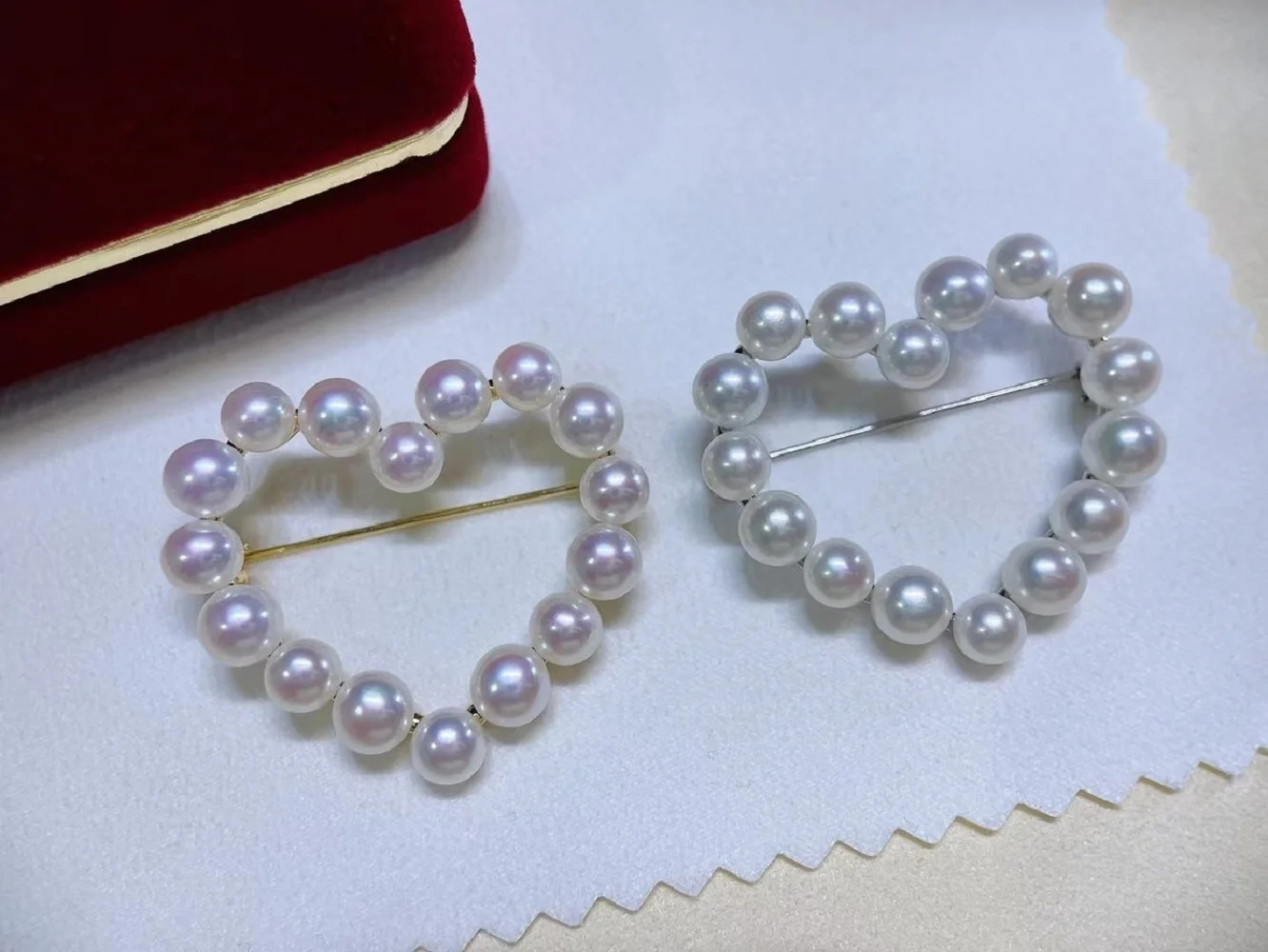 

Брошь из натурального жемчуга, высококачественная жемчужная цветочная брошь, дизайн в форме сердца, 6-7 мм.