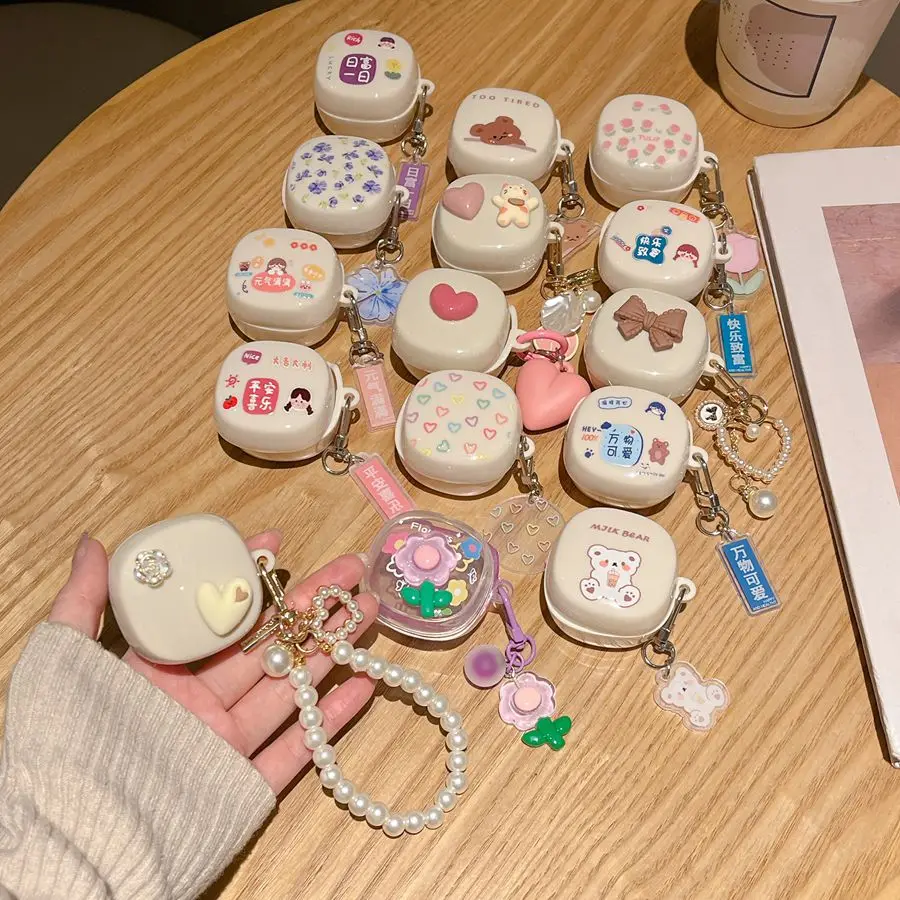 For Samsung Galaxy buds live / buds2 2 pro Case Cute Cartoon Case Luxury Flower Silicone Earphones Cover for Galaxy buds 2 pro