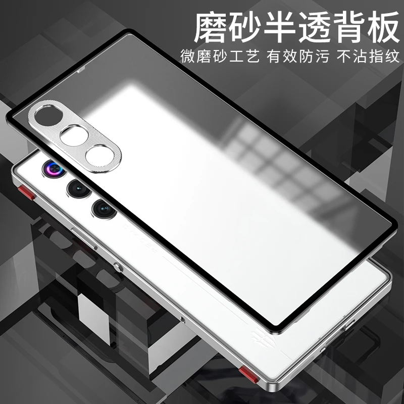 

Чехол для Nubia Red Magic 10, воздушный металлический корпус из алюминиевого сплава, задняя панель из закаленного стекла, противоударный чехол для телефона