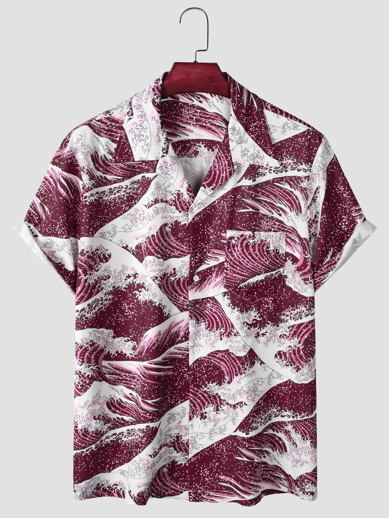 Men\'s Hawaiian Shirt - Perfect For Summer Vacation And Casual Wear, Short Sleeve Button Up With Chest Pocket And Stylish Graphic